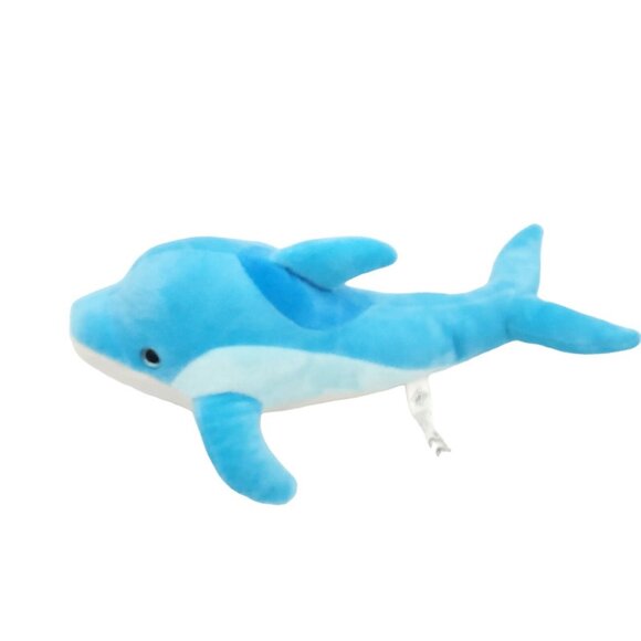 PETTING ZOO Blue Dolphin Stuffed Animal Plush‎ 12" Sealife Nautical Toy Ocean - Picture 2 of 5